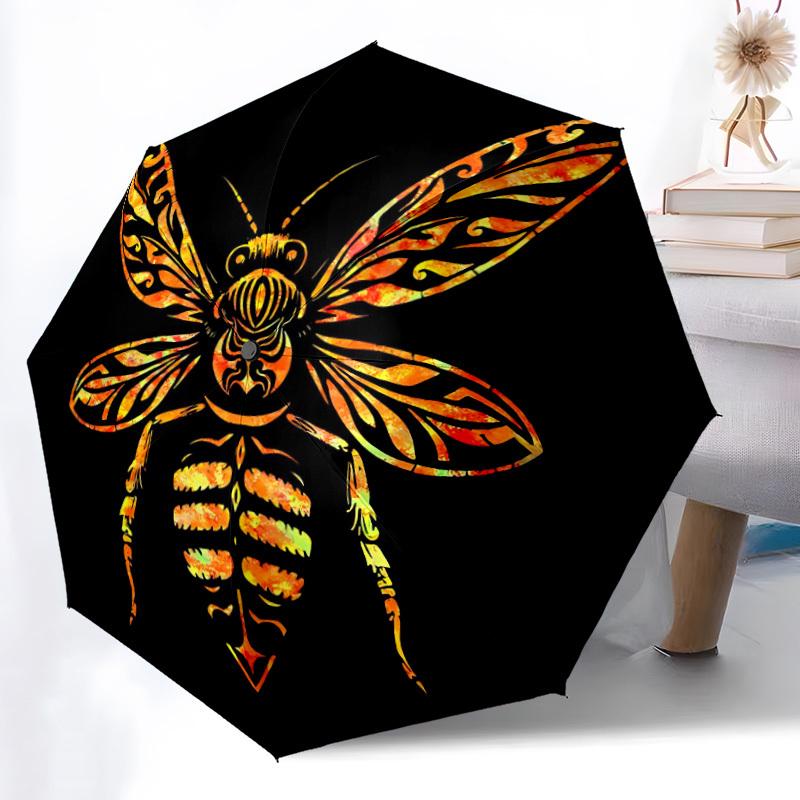 1pc Bee Art Automatic Open/Close Umbrella, Windproof, Folding Compact Umbrella with Lightweight Design for Women/Men055