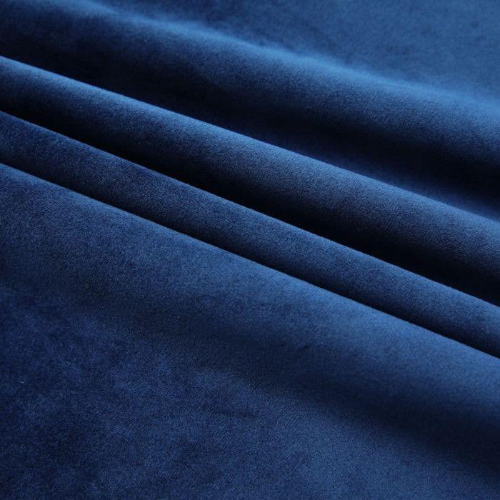 VidaXL Rideau occultant avec crochets Velours Bleu foncé 290x245 cm