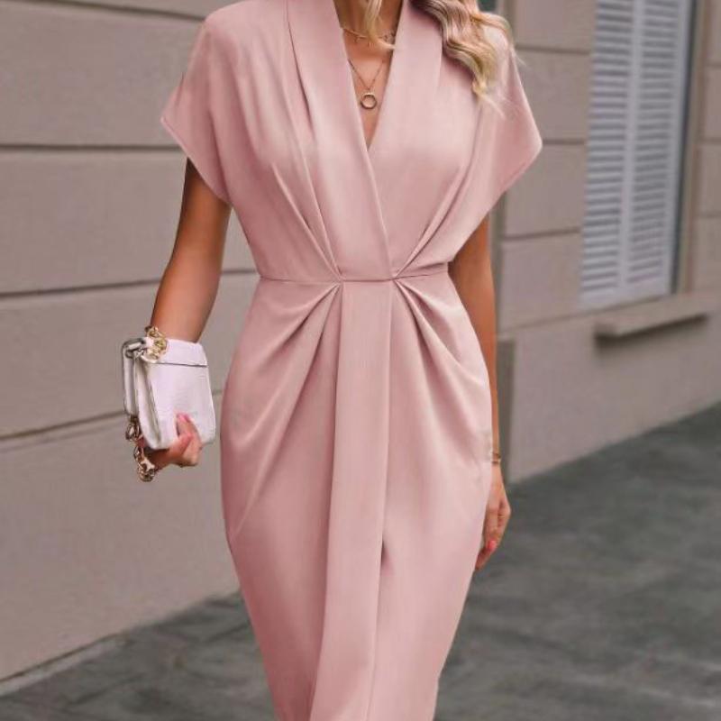 Zásadní jednobarevné šaty pro ženy v Evropě a Americe