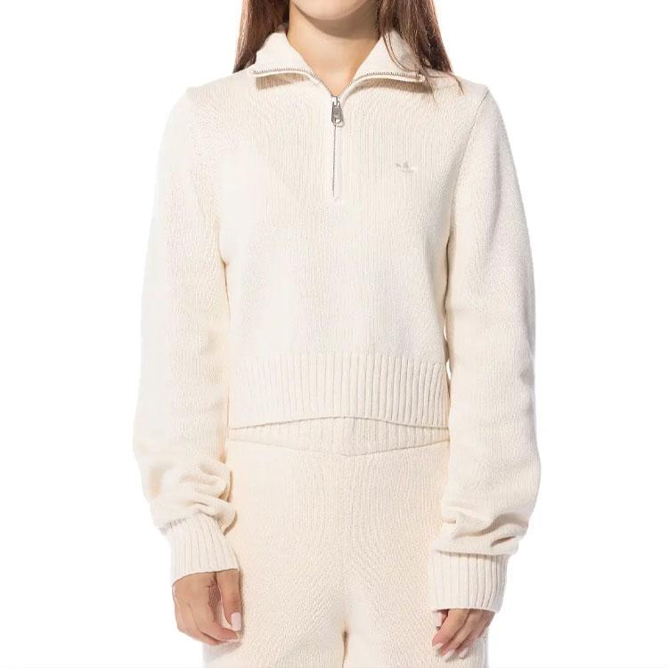 adidas Originals Premium Essentials Half Zip Knitwear Women's Wonder White II8043