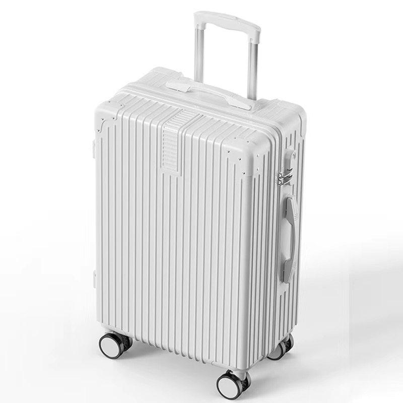 Durable Large-Capacity Leather Travel Suitcase with Universal Wheels and Password Lock