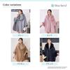Blue Beryl Faux Fur Cape Shawl Herringbone Oversized Loose and Coat, Collar, Weave, A-Line, Fluffy, Collar, Fit, Warmth, Figure-Flattering, Pink,