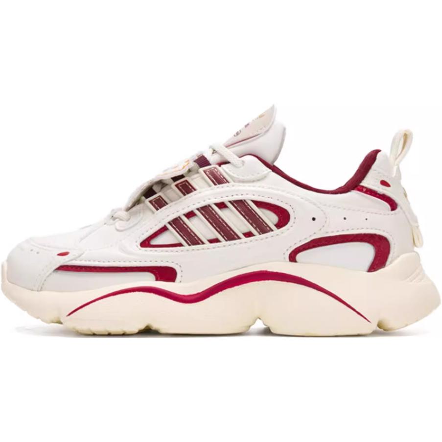 Adidas Originals Ozmillen Comfortable Soft Non-Slip Wear-Resistant Low-Top Casual Shoes Kids Casual Shoes White Red JR8004
