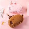 Cartoon Plush Pen Bag Big Capacity Pencil Case, Plush Stationeries Bag Pen Case Zippered Pen Bag Gift for Student Kid