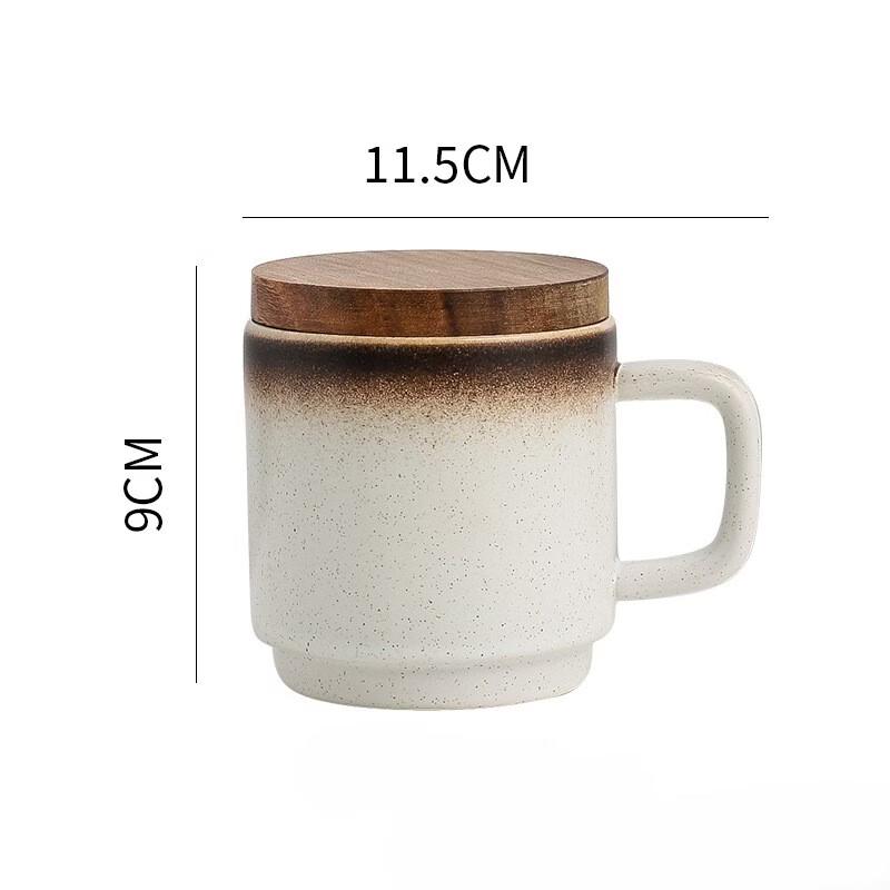 Large Creative Ceramic Coffee Mug Set with Lid and Spoon