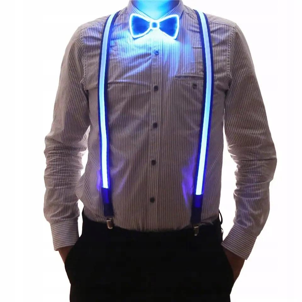 Led Harness And Bow Tie Set Glowing Set For New Year's Eve Party Wedding Rgb