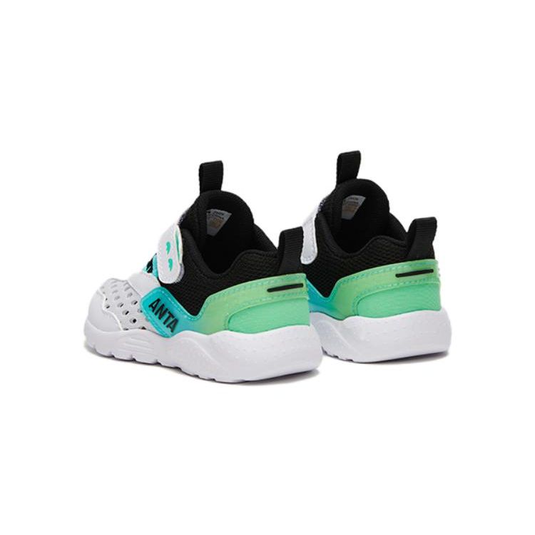 Anta Kids Non-Slip Lightweight Low-Top Walking Shoes Baby Shoes White Green Black A312320070-1
