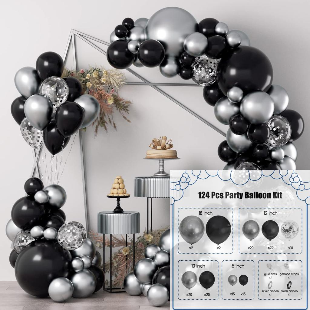 89Pcs multi-color latex balloon set suitable for birthday parties, weddings, Valentine's Day party decoration