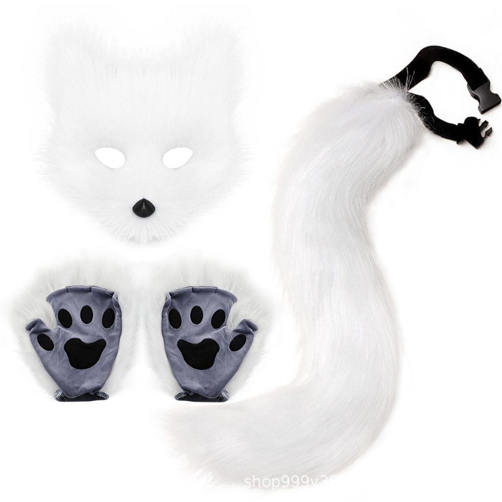 Halloween Costume Plush Fox Tail Cat Ears Orc Mask Gloves Cosplay Cosplay Cosplay Suit