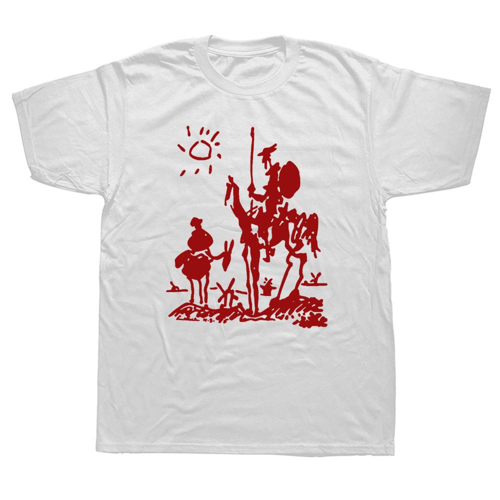 Men's T-Shirts Picasso Art Painting Funny Cotton Tee Shirt Short Sleeve Don Quixote knight T Shirts Clothes Birthday Present