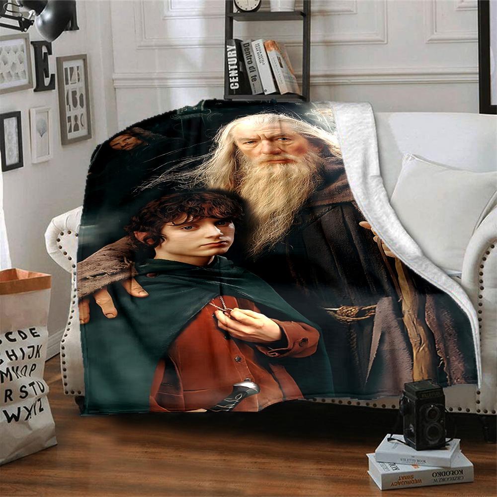 1pc Gandalf Lord of the Rings Flannel Blanket Soft Warm Throw for Home, Office, Travel, All-Season Cozy Bedding GiftL1153