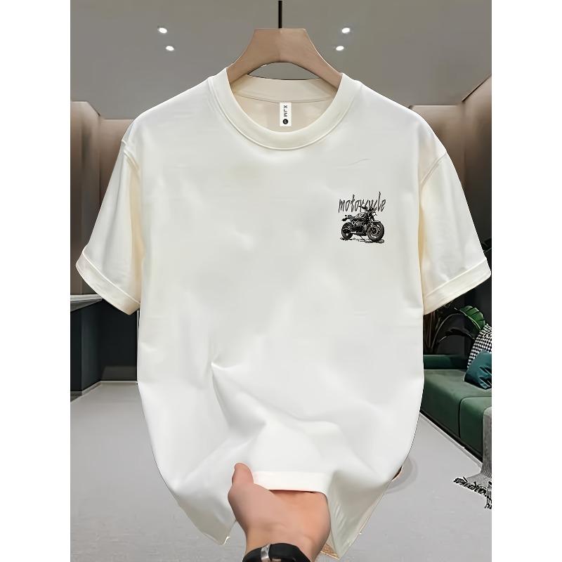 European Size American Retro Trendy Casual Niche Versatile Heavyweight Cotton Short Sleeve-Shirt Summer New Design Sense Printed Youth Half Sleeve Top