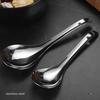 Stainless Steel Large Serving Spoon Thickened Deep Dinner Spoons for Soup Rice Mirror Polished Kitchen Utensil for Home Restaurant Buffet