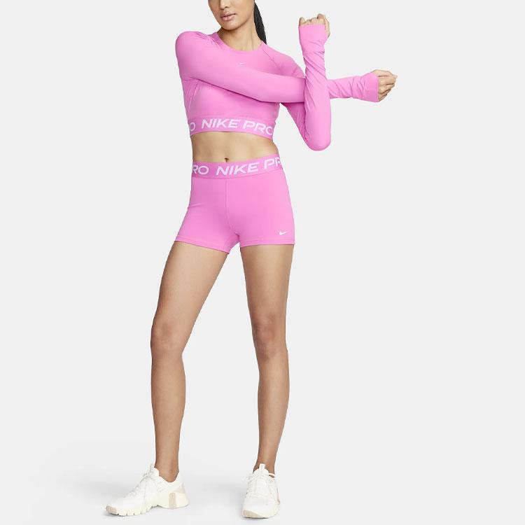 Nike Color Block Logo Print High Waist Sports Shorts Women shorts Pink CZ9857-675