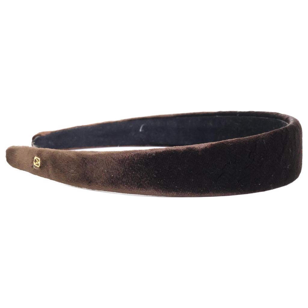 Alexandre de Paris 0002026839-001-1-08 Velours Stirnband Haaraccessoire Dunkelbraun Gebraucht