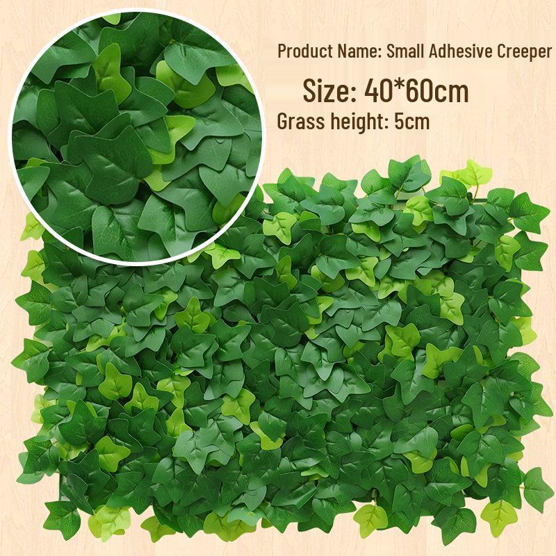 Eucalyptus Artificial Plant Wall Decoration - Greenery Background with Faux Flowers and Lawn Grass Turf