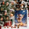 Christmas 24day Advent Calendar With Acrylic Cow Ornament For Holiday Gift Giving