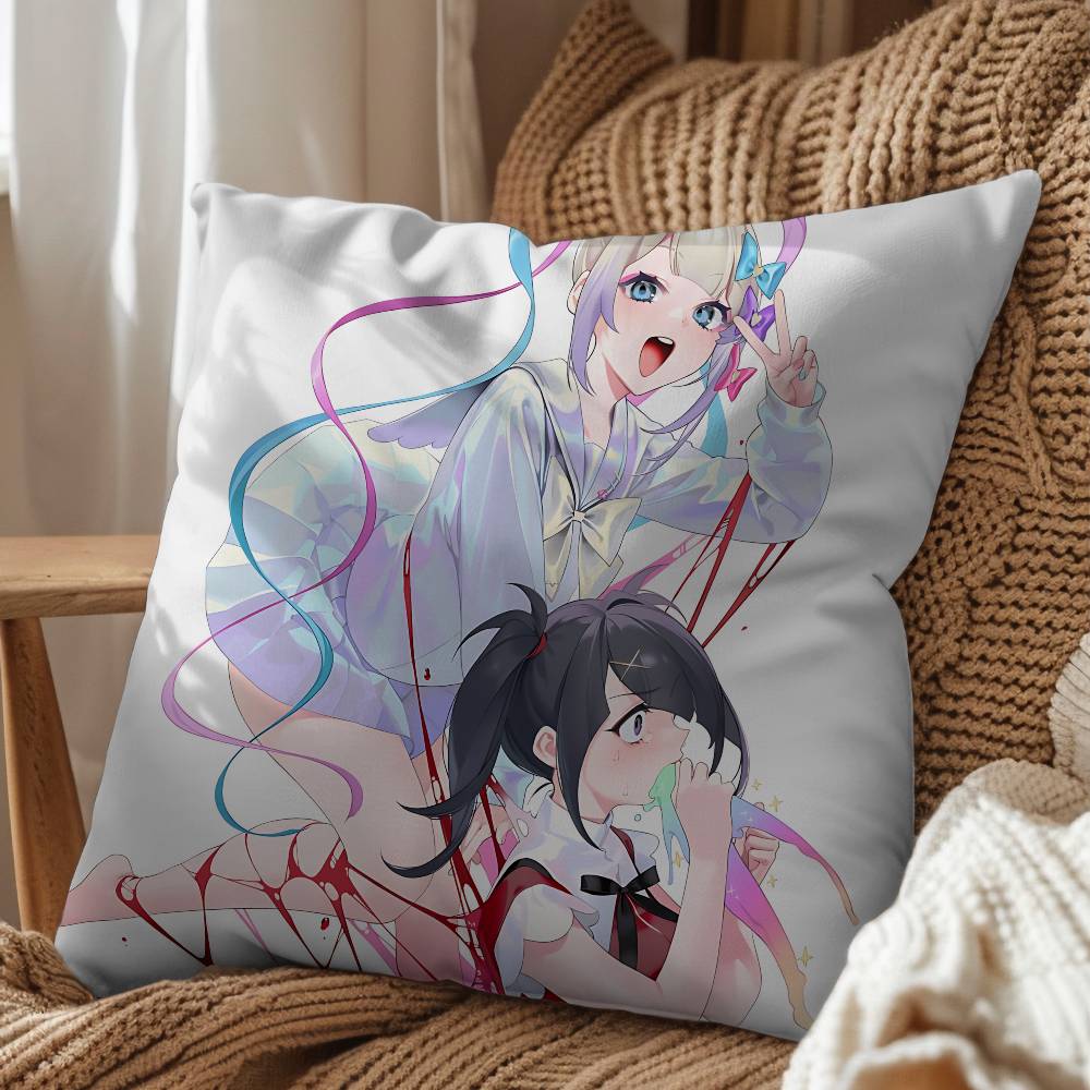 Cartoon Amechan KAngel NSO Pillow Case Sofa Living Room Bedroom Headboard Backrest Cushion Square Cushion Nap Time