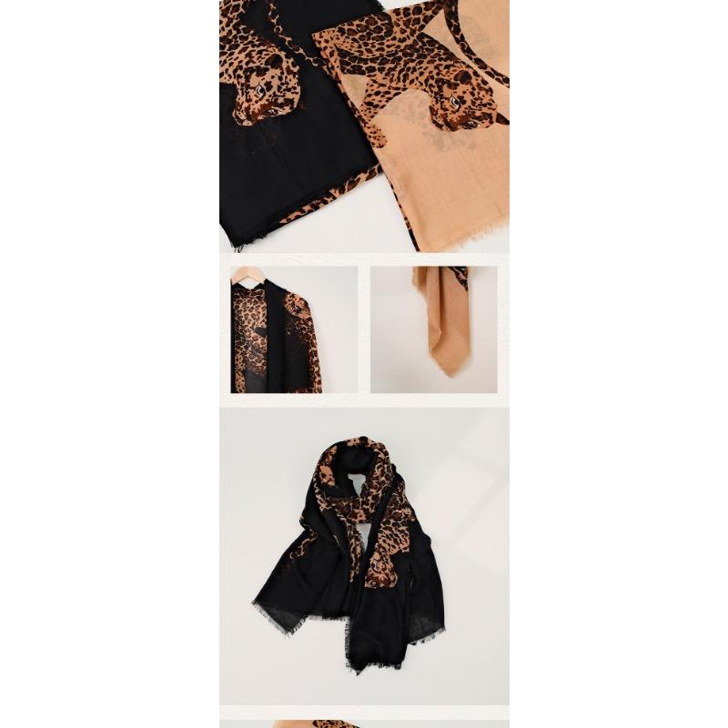 Vintage Leopard Print Scarf Women S Luxury Shawl For Spring Autumn