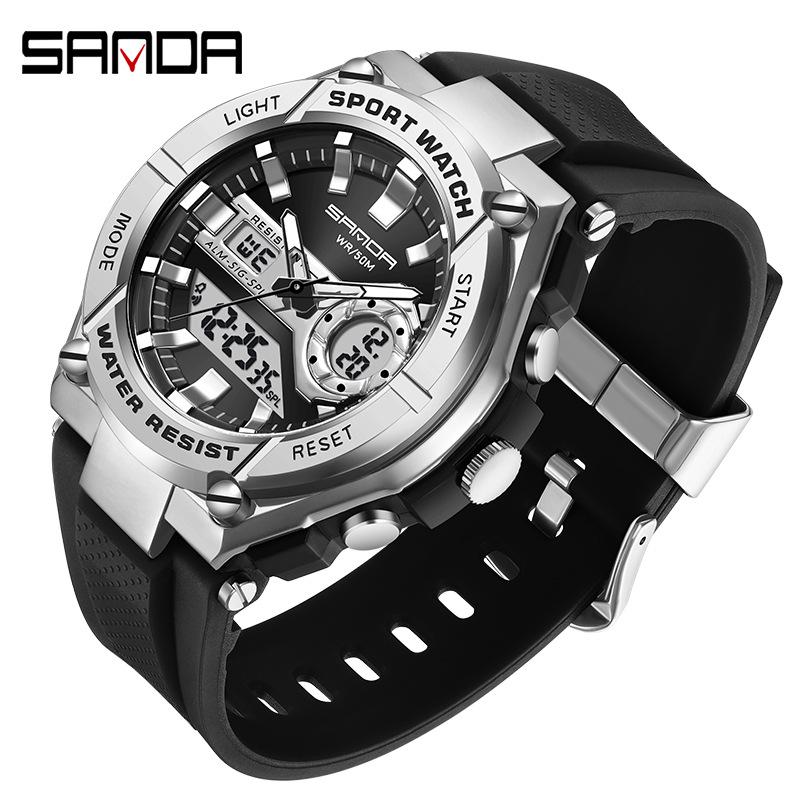 Sanda Men s Luminous Waterproof Fashion Watch with Alarm