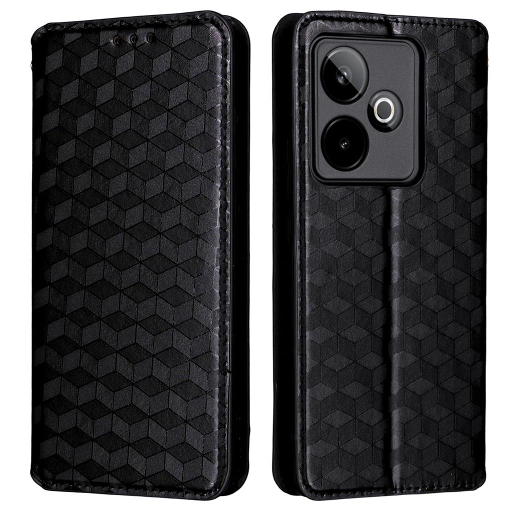 For Realme GT 7 5G Case Wallet Rhombus Imprinted Leather Phone Cover