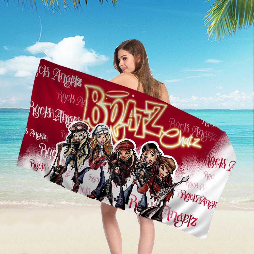 Lovely Doll Bratz Beach Towel Colorful Bath Towels For Girl Microfiber Quick Dry Custom Sand Free Beach Yoga Spa Gym Pool