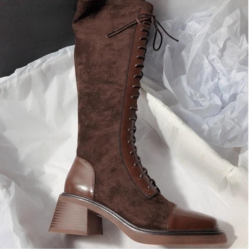 Fashion Designer 2025 New Women High Boots Elegant Knee High Heels Shoes Gladiator Boots Winter Fashion Party Brand Pumps Botas Mujer