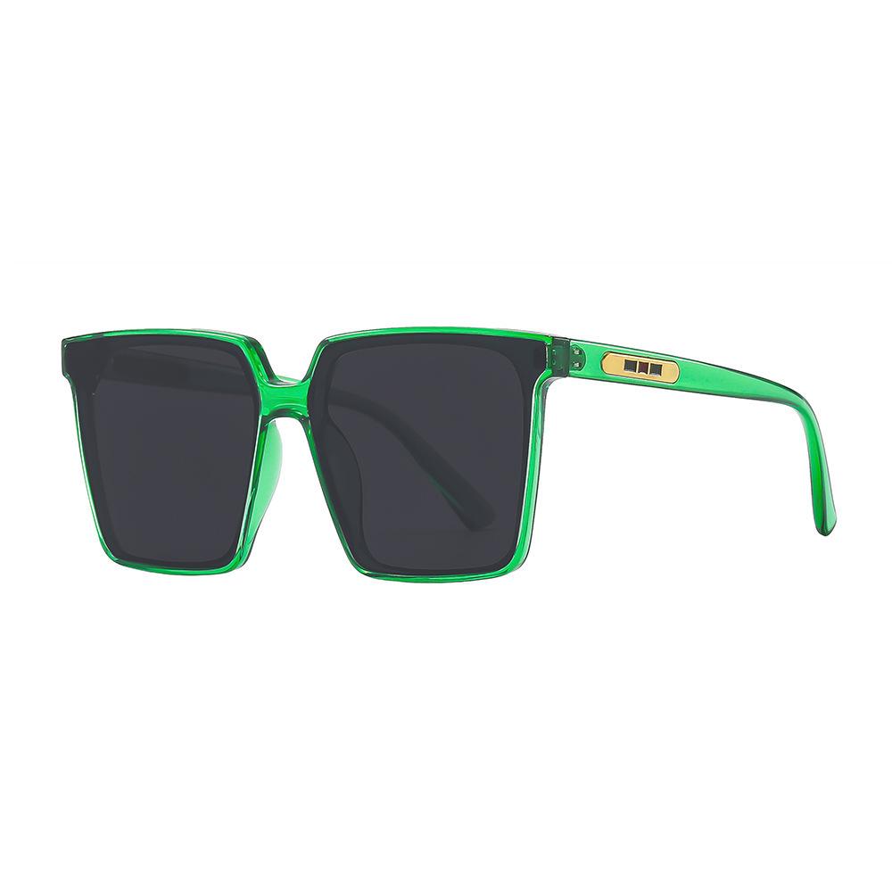 Korean Style Unisex Large Frame Square Sunglasses with Face-Slimming Sun Protection