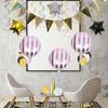 10Pcs Candy Color Striped Aluminum Film Balloons Wear Resistant Birthday Party Decor Scene Decorations Round Striped Balloon