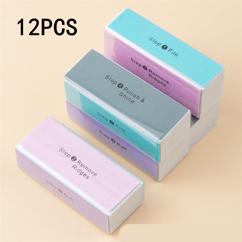 

12PCS Nail Buffer Block 4 Way Colorful Buffing Block Shine Polisher Nail Buffing File Manicure Sanding Nail Art Manicure Tools