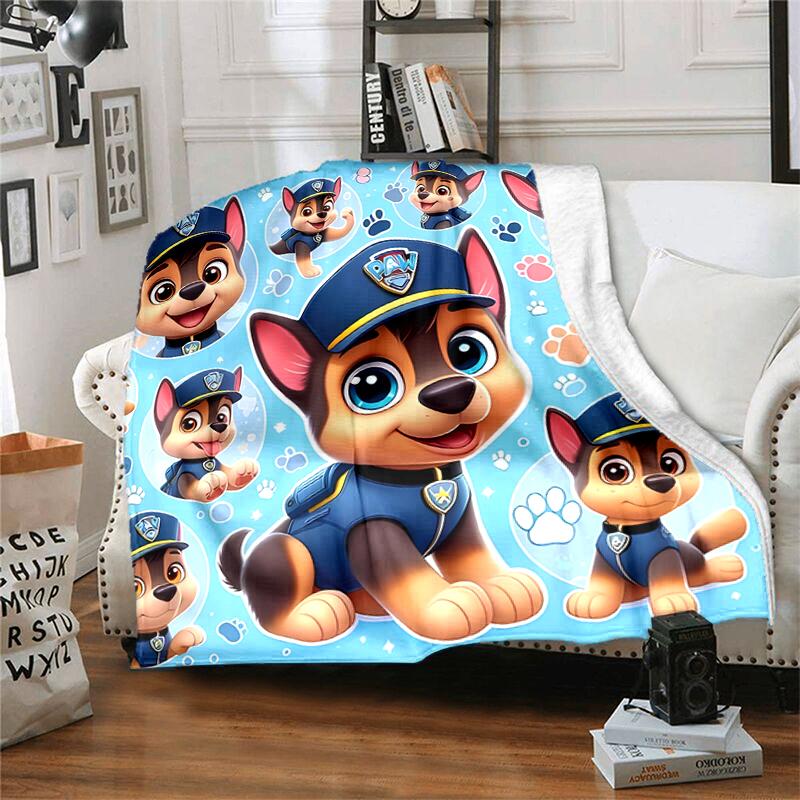 1pc Blanket Paw Patrol characters Print Design, Lightweight Blanket for Sofa, Bed- Soft &Warm, Gift for All Seasons like Christmas, Halloween