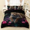 Leopard Bedding Set 3D Printed Animals Duvet Cover Set Skin-Friendly Single Double Size Bedroom Decor Duvet Cover Set Gifts