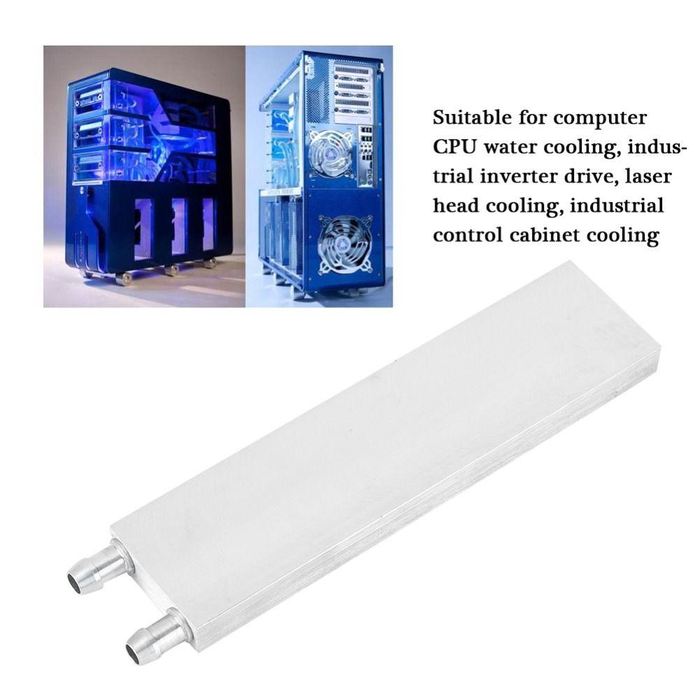 Silver Aluminum Alloy Heat Sink 40x80mm/40x120mm/40x160mm/40x200mm horizontal water outlet Water Cooled Block Liquid Cooler