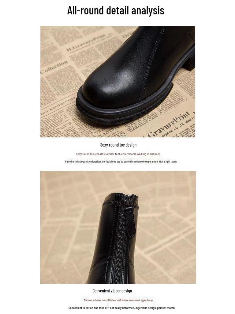 Women's Thick-Soled Chelsea Boots - Versatile British Style for Autumn/Winter 2025