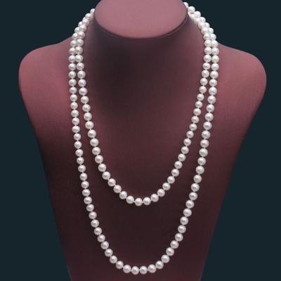 Francuski luksusowy łańcuszek do swetra z imitacji pereł koreański styl długi naszyjnik łańcuszek do obojczyka damski Choker