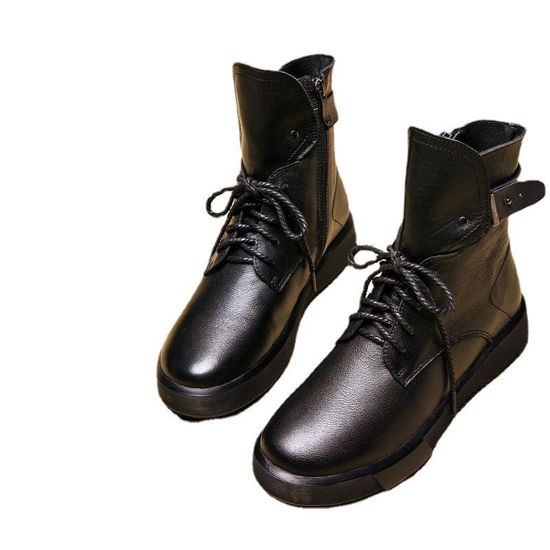 Genuine Leather High Top Women's Boots Martin Boots Single Boots