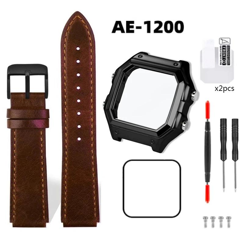 Pro Casio 3299 AE-1200 AE-1200WH AE1300 Modifikované pouzdro hodinek z nerezové oceli 304 AE1200 Celokovové pouzdro Ocelový řemínek