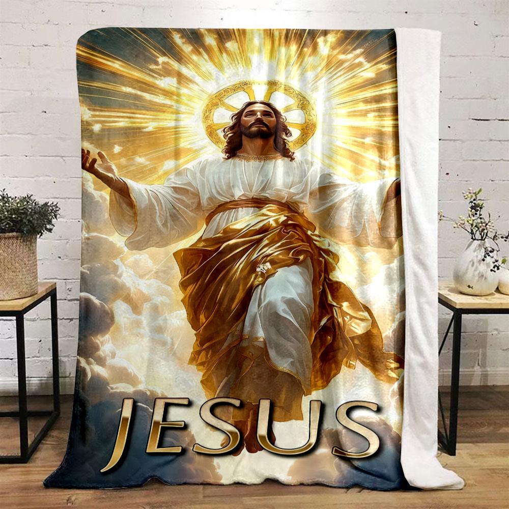 Jesus Cloud Radiant Blanket  Printed Blanket for Living Room Bed Couch lunch break Soft Cozy Blanket for Friend's festival Gift
