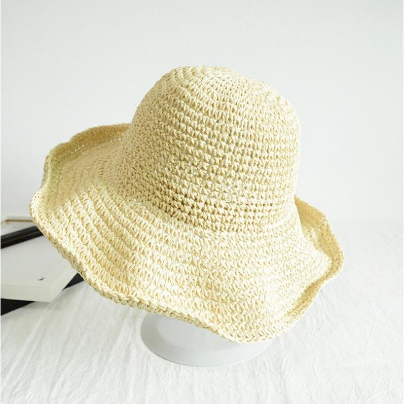 Versatile foldable straw hat women's summer travel sun protection sun hat vacation cool hat seaside beach hat tide