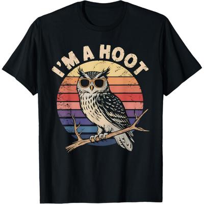 Retro I'M A Hoot Owl Bird Lover Funny Sarcastic Vintage Joke T-Shirt