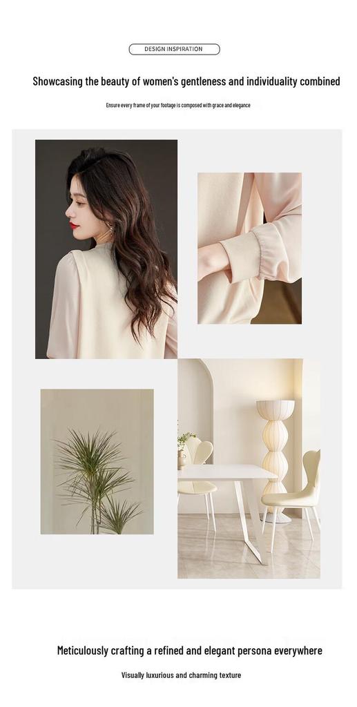 Oudifu Women's Fashion Casual Round Neck Long Sleeve T-Shirt