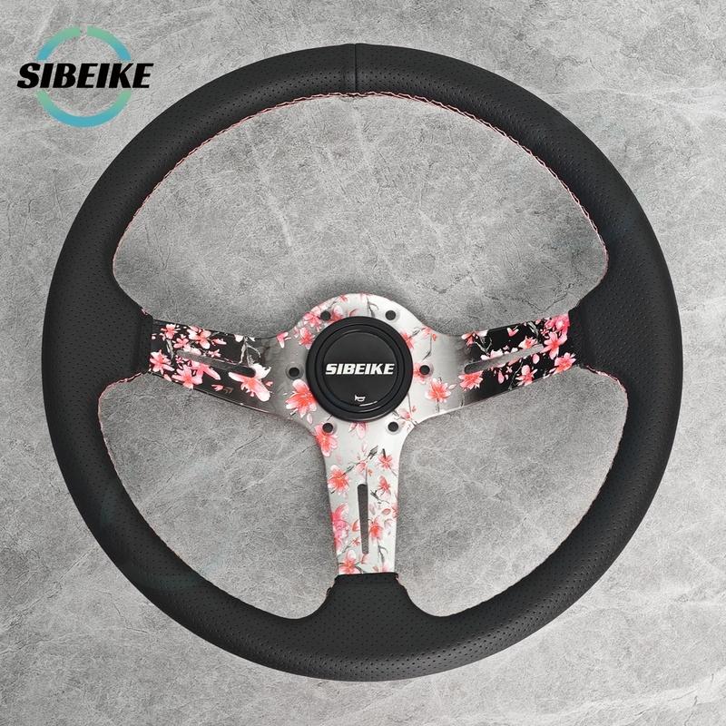 JDM Sakura Flower Spoke Steering Wheel 14inch Modified Car Sports Drift Steering Wheel for Universal