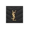 SAINT LAURENT YSL Full-Zip Lambskin Wallet for Women in Black