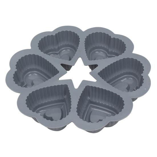 Silicone Cake Mold 3 Pcs Set Heart Shaped Cake Pan Non-Stick Easy to Clean Oven Microwave Freezer Dishwasher Safe