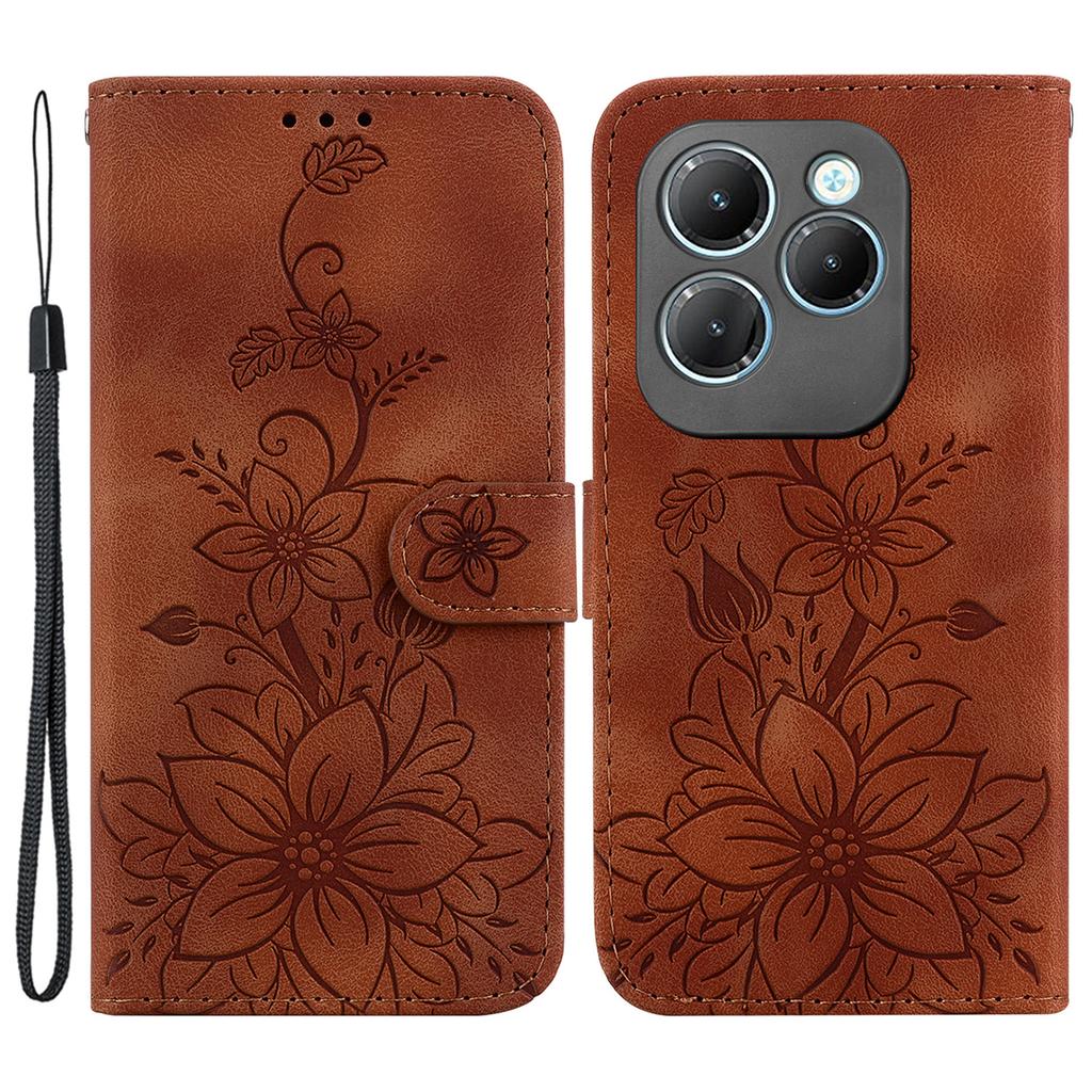 For Infinix Hot 40/40 Pro Case Card Slots PU Leather Wallet Phone Cover Flower Imprinted