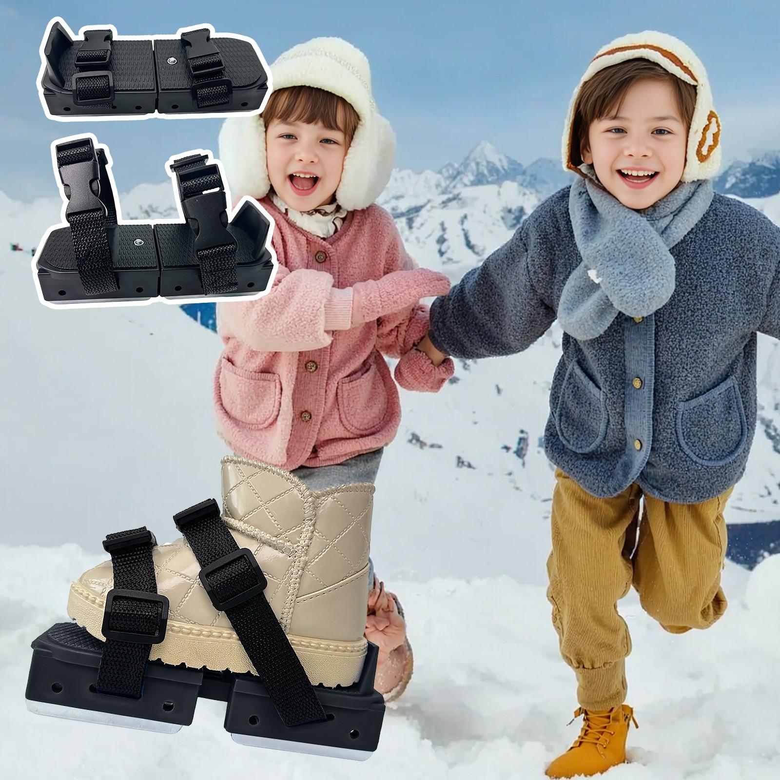 

Обувь для катания на коньках для детей начального возраста, вспомогательная обувь для катания на коньках и лыжах на открытом воздухе, регулируемая и осенняя One Size чёрный