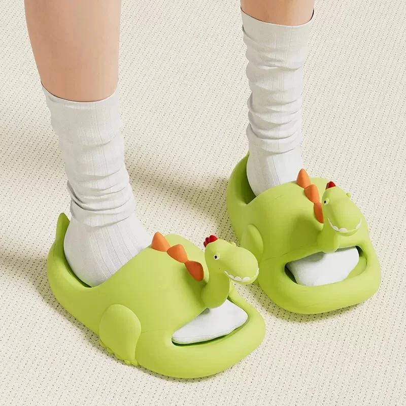 Funny Dinosaur Slippers Women Summer Shoes Casual Comfort Cartoon Slipper Sandals Ladies Home Slides EVA Flip Flops New 2024