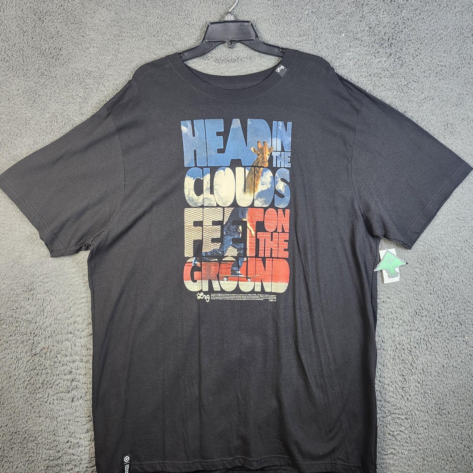 LRG Shirt Mens 4XL Black Head In The Clouds Graphic Tee Skateboard Giraffe Unisex T-Shirt L