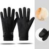 Winter Suede Fleece Gloves for Men with Fleece Warm and Comfortable  Outdoor Cycling  Student Korean Version Driving Touch Screen Gloves