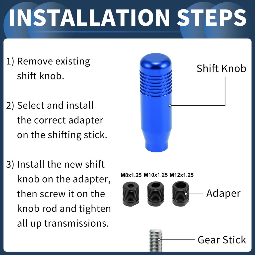 INFINAUTO Car Gear Shift Knob 8.5cm Universal Auto and Manual Car Gear Shift Knob